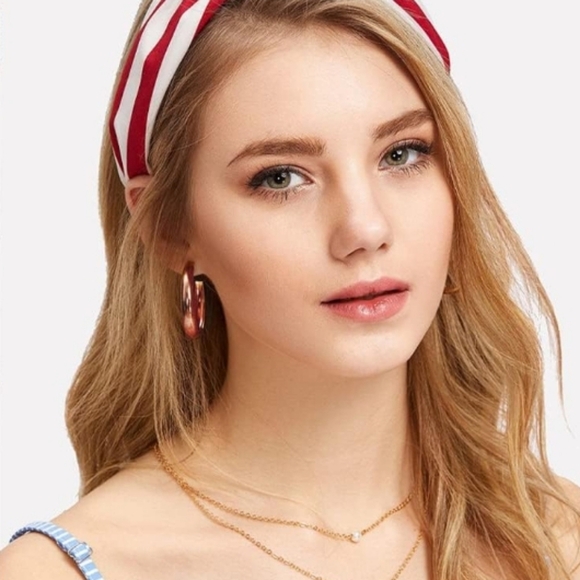 14K Rose Gold Hoop Earrings for Women, Lightweight Open Chunky Hoops - Picture 6 of 6